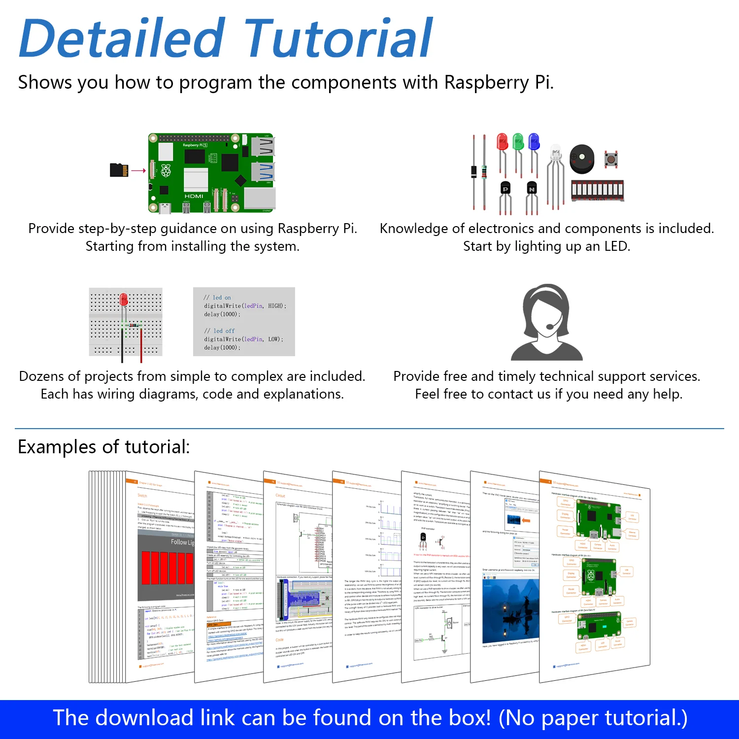 Freenove Ultimate Starter Kit for Raspberry Pi 5 4 B 3 B+ 400 Zero 2 W, 962-Page Detailed Tutorial, Python C Java Scratch Processing Code, 223 Items, 128 Projects - Image 3