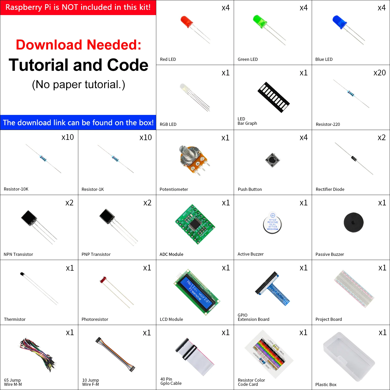 Freenove LCD 1602 Starter Kit for Raspberry Pi 5 4 B 3 B+ 400 Zero 2 W, 535-Page Detailed Tutorial, Python C Java Scratch Processing Code, 151 Items, 69 Projects - Image 2