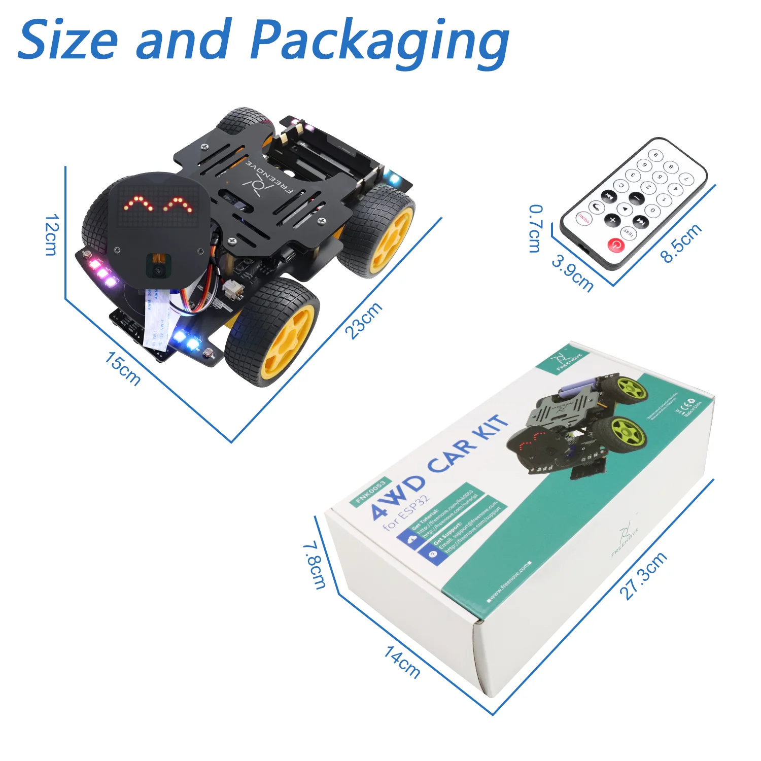 Freenove 4WD Car Kit for ESP32 CAM Camera Wi-Fi Bluetooth, Dual-core 32-bit 240 MHz Microcontroller, Dot Matrix, Obstacle Avoidance, Line Tracking, Light Tracing, Colorful Light, App - Image 7