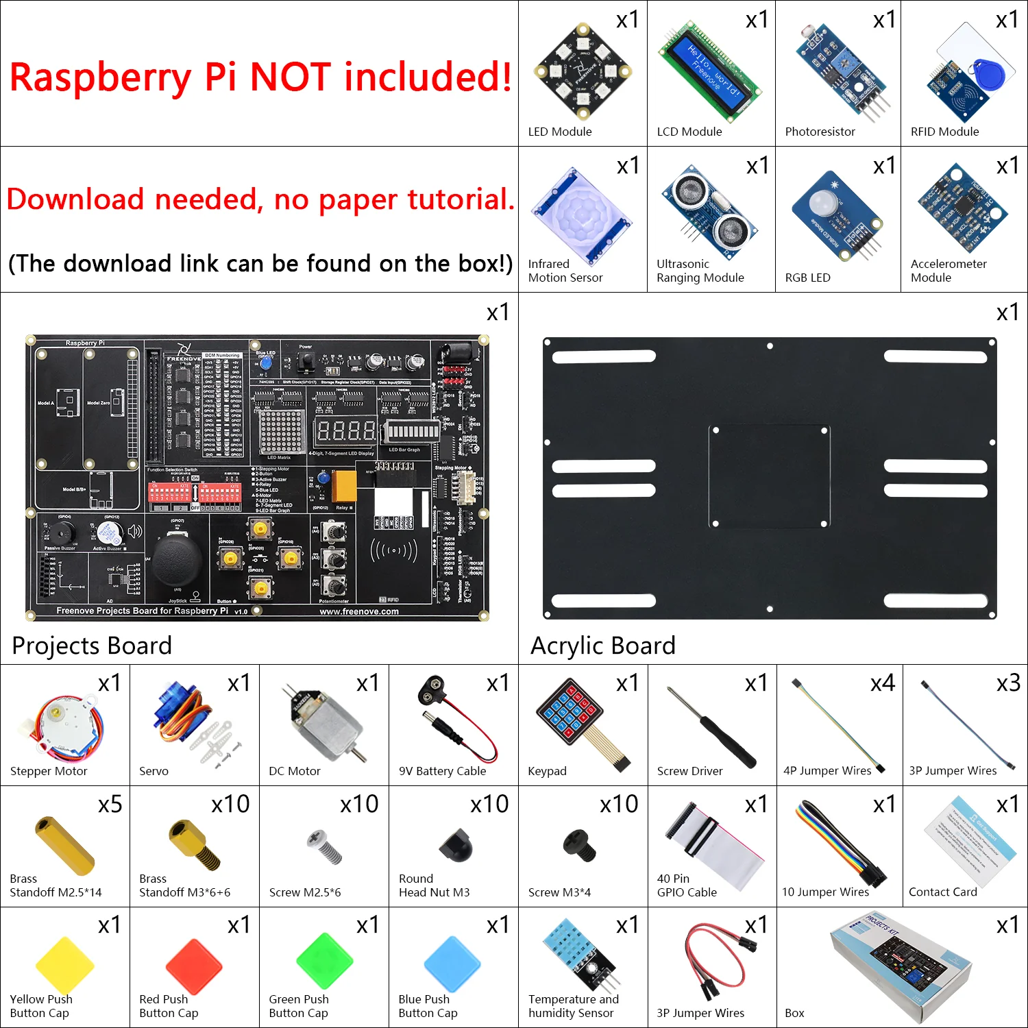 Freenove Projects Kit for Raspberry Pi 5 4 B 3 B+ 400 Zero 2 W, Simple Wiring, 860-Page Detailed Tutorial, Python C Java Scratch Processing Code, 132 Projects - Image 2