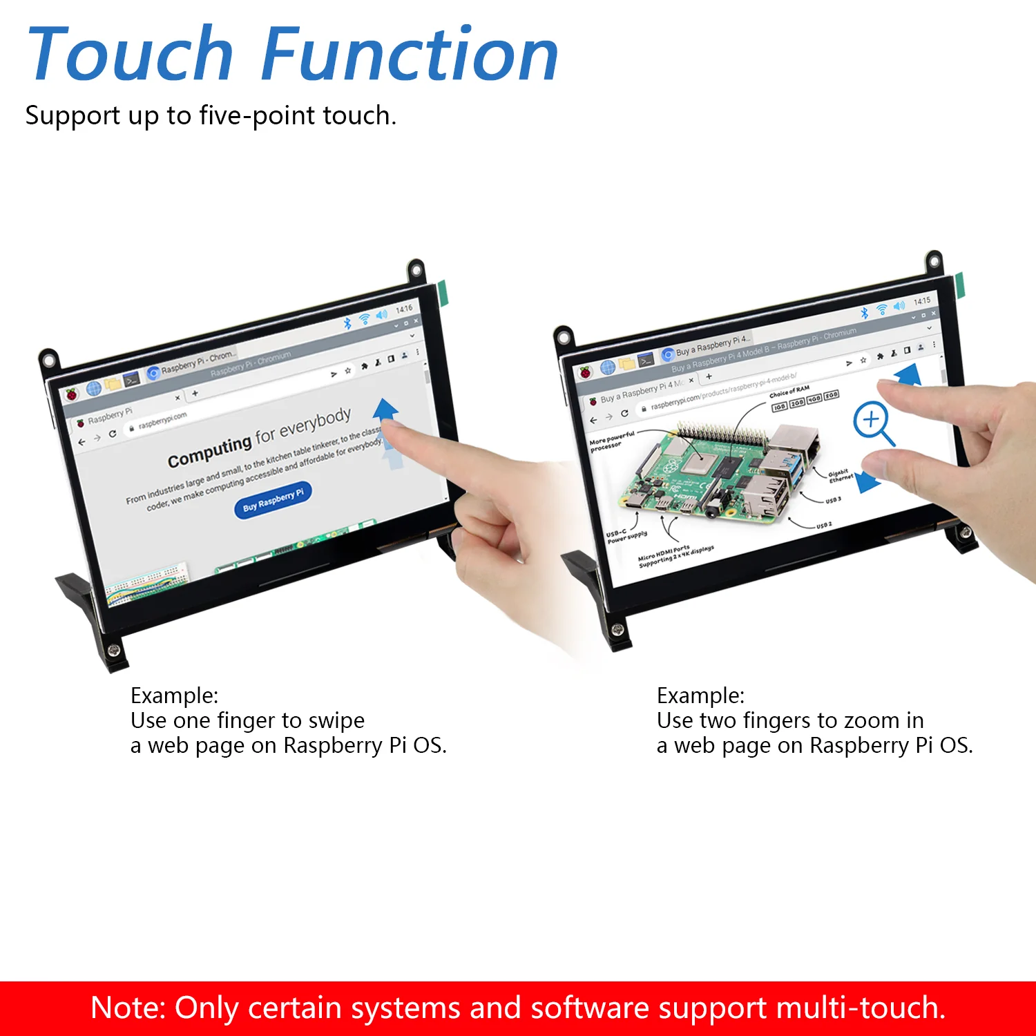Freenove 7 Inch HDMI Touchscreen Monitor for Raspberry Pi 5 4 Jetson Nano PC (No Shell), 1024x600 Pixel IPS Display, 5-Point Touch Capacitive Screen - Image 4