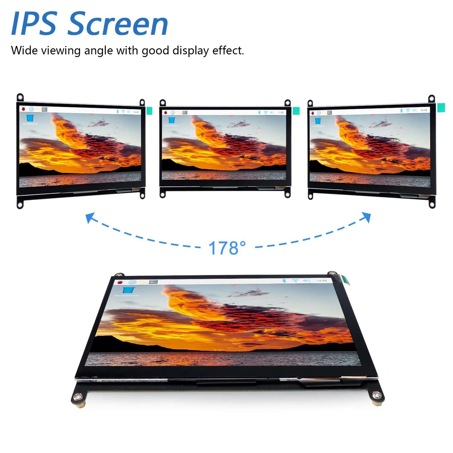 Freenove 7 Inch HDMI Touchscreen Monitor for Raspberry Pi 5 4 Jetson Nano PC (No Shell), 1024x600 Pixel IPS Display, 5-Point Touch Capacitive Screen - Image 5