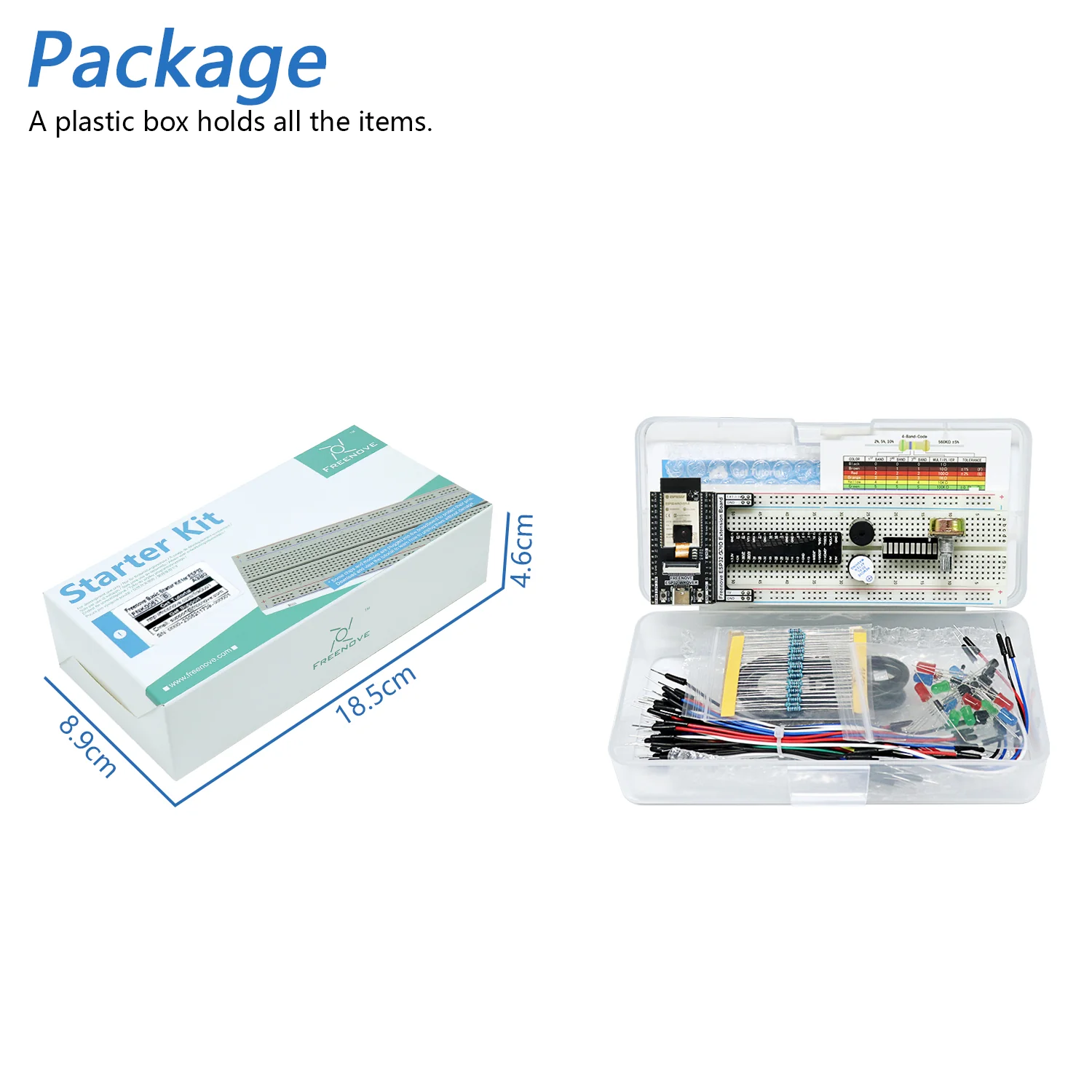 Freenove Basic Starter Kit for ESP32 CAM Camera Wi-Fi Bluetooth, Dual-core 32-bit 240 MHz Microcontroller, Python C Code, 400-Page Detailed Tutorial, 141 Items, 58 Projects - Image 7