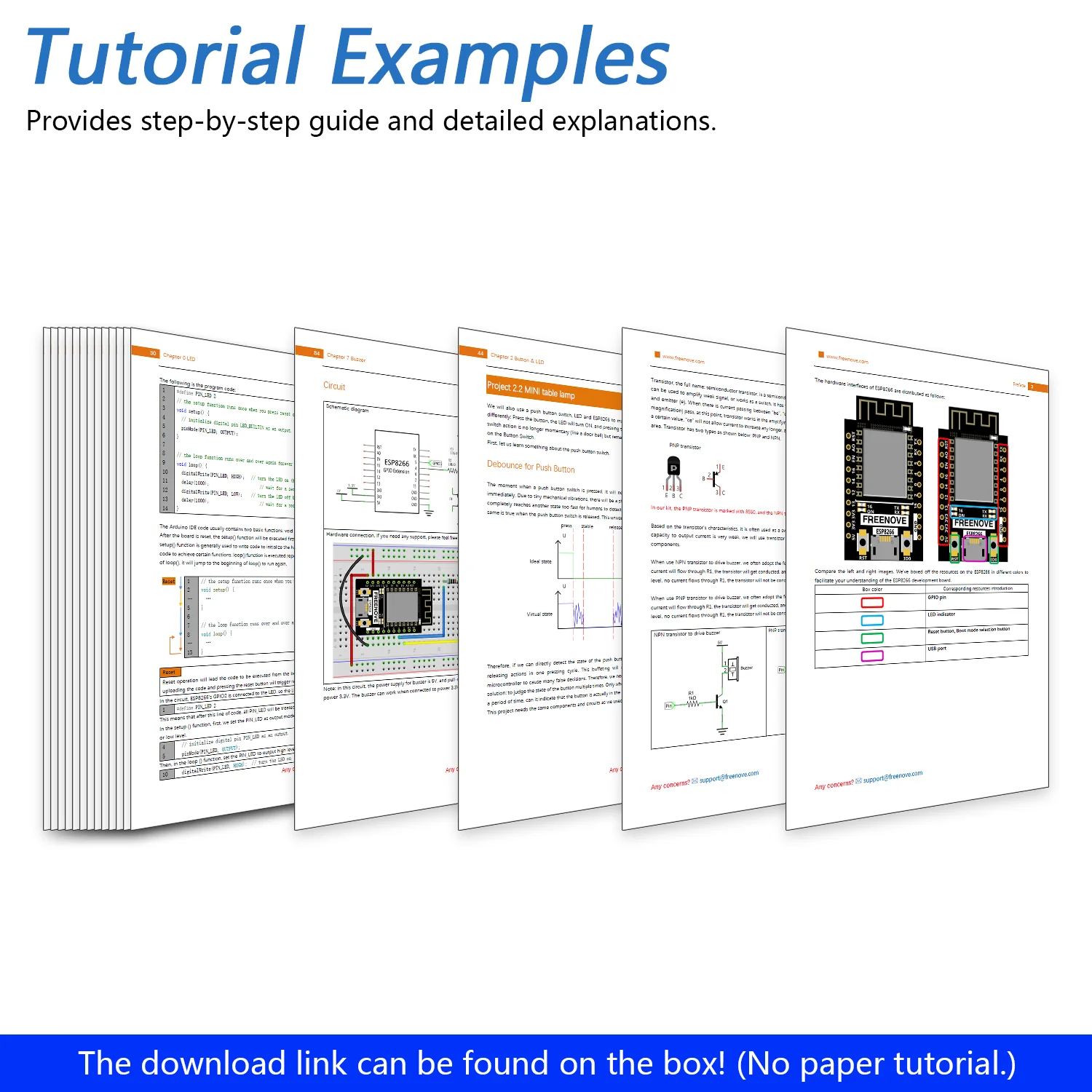 Freenove Basic Starter Kit for ESP8266 Wi-Fi, 32-bit 160 MHz Mini Microcontroller, Python C Code, 340-Page Detailed Tutorial, 140 Items, 50 Projects - Image 6