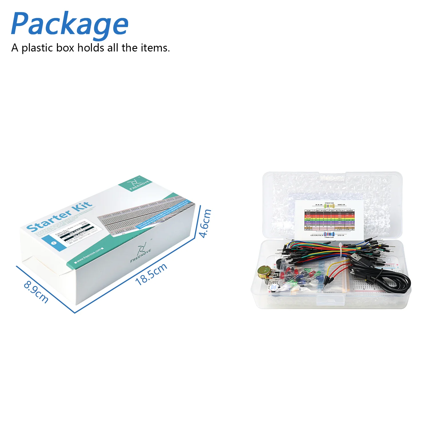 Freenove Basic Starter Kit for ESP8266 Wi-Fi, 32-bit 160 MHz Mini Microcontroller, Python C Code, 340-Page Detailed Tutorial, 140 Items, 50 Projects - Image 7