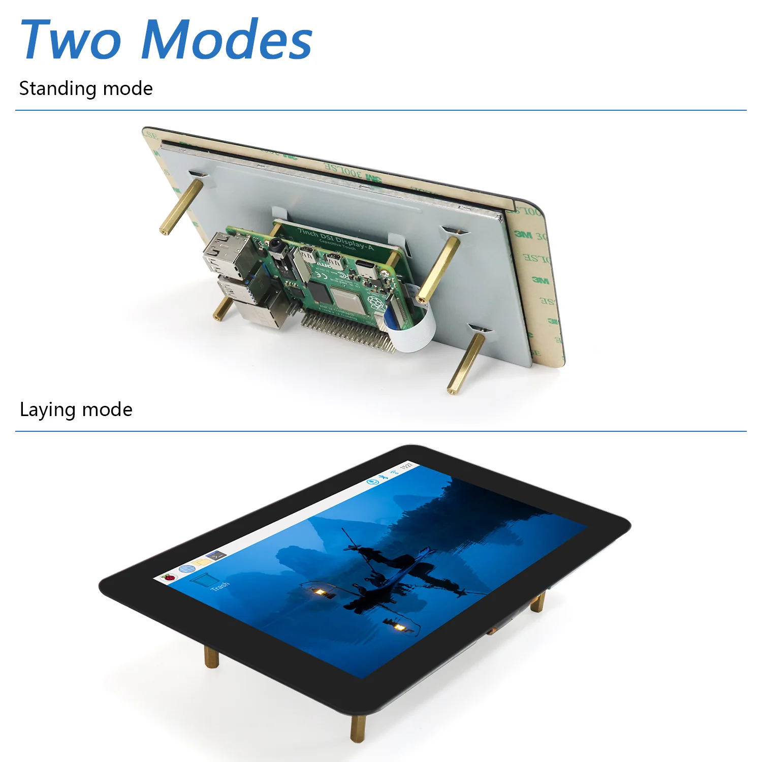 Freenove 7 Inch Touch Display for Raspberry Pi 5 4 B 3 B+ A+, 800x480 Pixel IPS Monitor, 5-Point Capacitive Touchscreen, Driver-Free MIPI DSI Port - Image 3