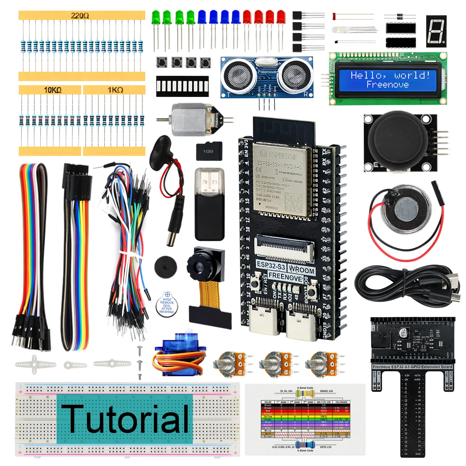 Freenove Super Starter Kit for ESP32-S3 ESP32 S3 CAM Camera Wi-Fi Bluetooth, Dual-core 32-bit 240 MHz Microcontroller, Python C Code, 539-Page Detailed Tutorial, 176 Items, 76 Projects