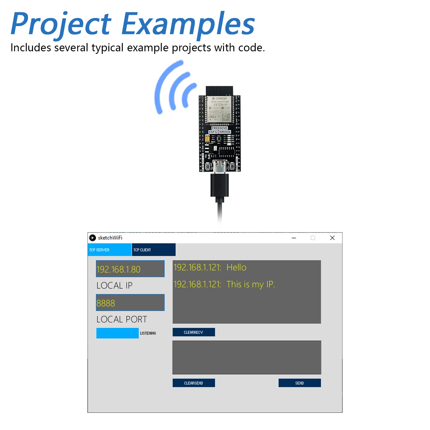Freenove ESP32 Wi-Fi Bluetooth Board, Dual-core 32-bit 240 MHz Microcontroller, Python C Code, Example Projects Tutorial - Image 4