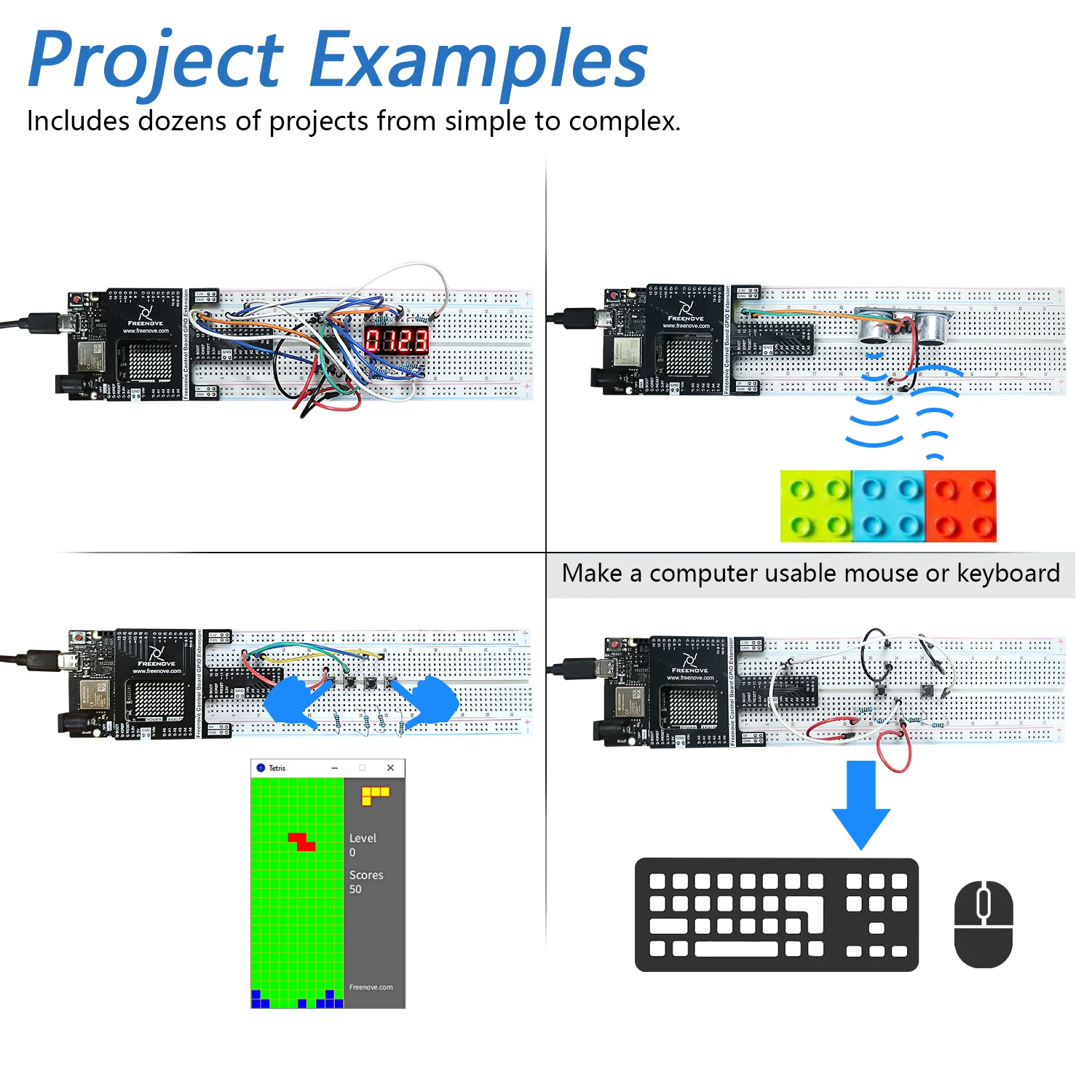 Freenove Complete Starter Kit (Compatible with Arduino UNO R4 WiFi Mini), Arm Cortex-M4 Microcontroller, Onboard ESP32-S3, 474-Page Detailed Tutorial, 343 Items, 90 Projects - Image 4