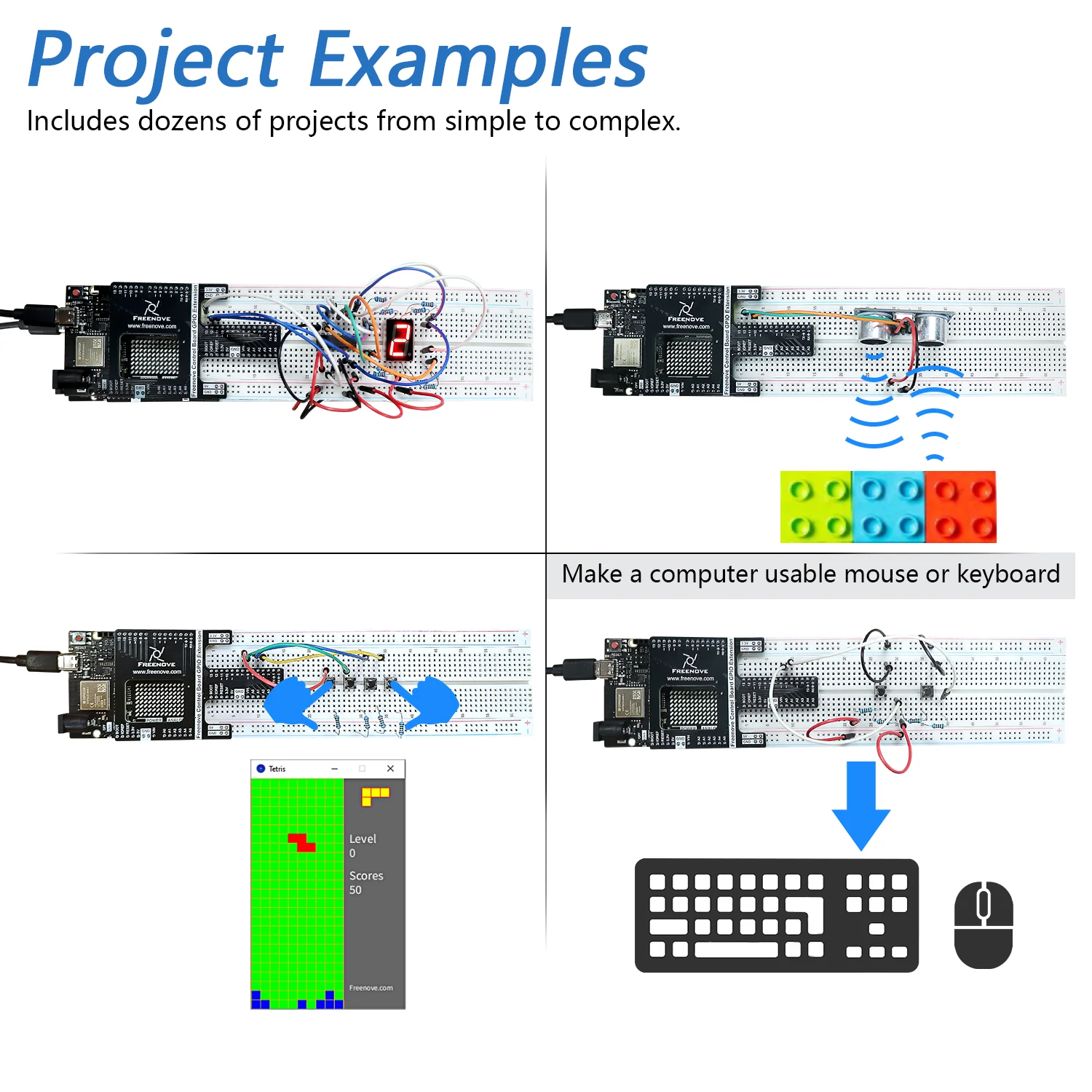 Freenove Super Starter Kit (Compatible with Arduino UNO R4 WiFi Mini), Arm Cortex-M4 Microcontroller, Onboard ESP32-S3, 305-Page Detailed Tutorial, 172 Items, 60 Projects - Image 4