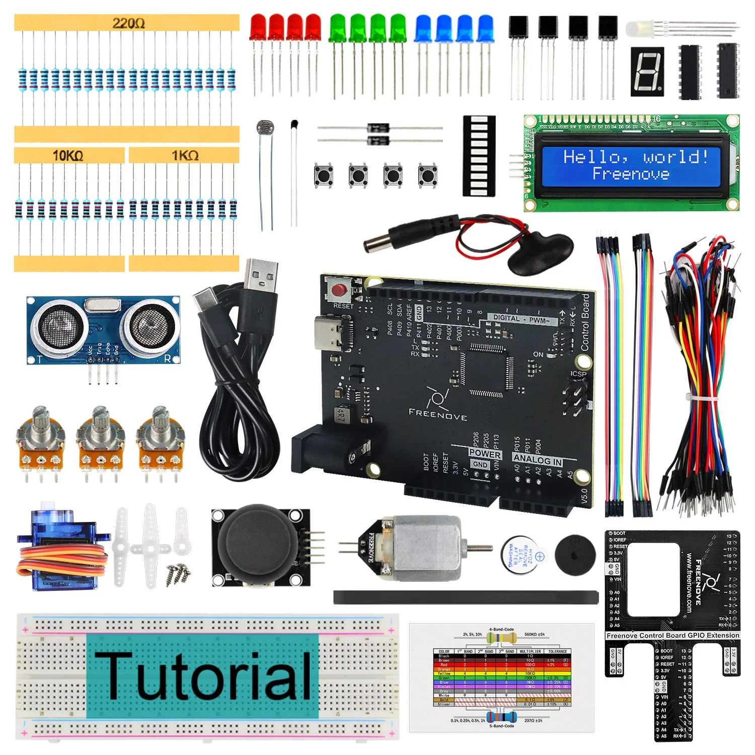 Freenove Super Starter Kit (Compatible with Arduino UNO R4 WiFi Mini), Arm Cortex-M4 Microcontroller, Onboard ESP32-S3, 305-Page Detailed Tutorial, 172 Items, 60 Projects - Image 8
