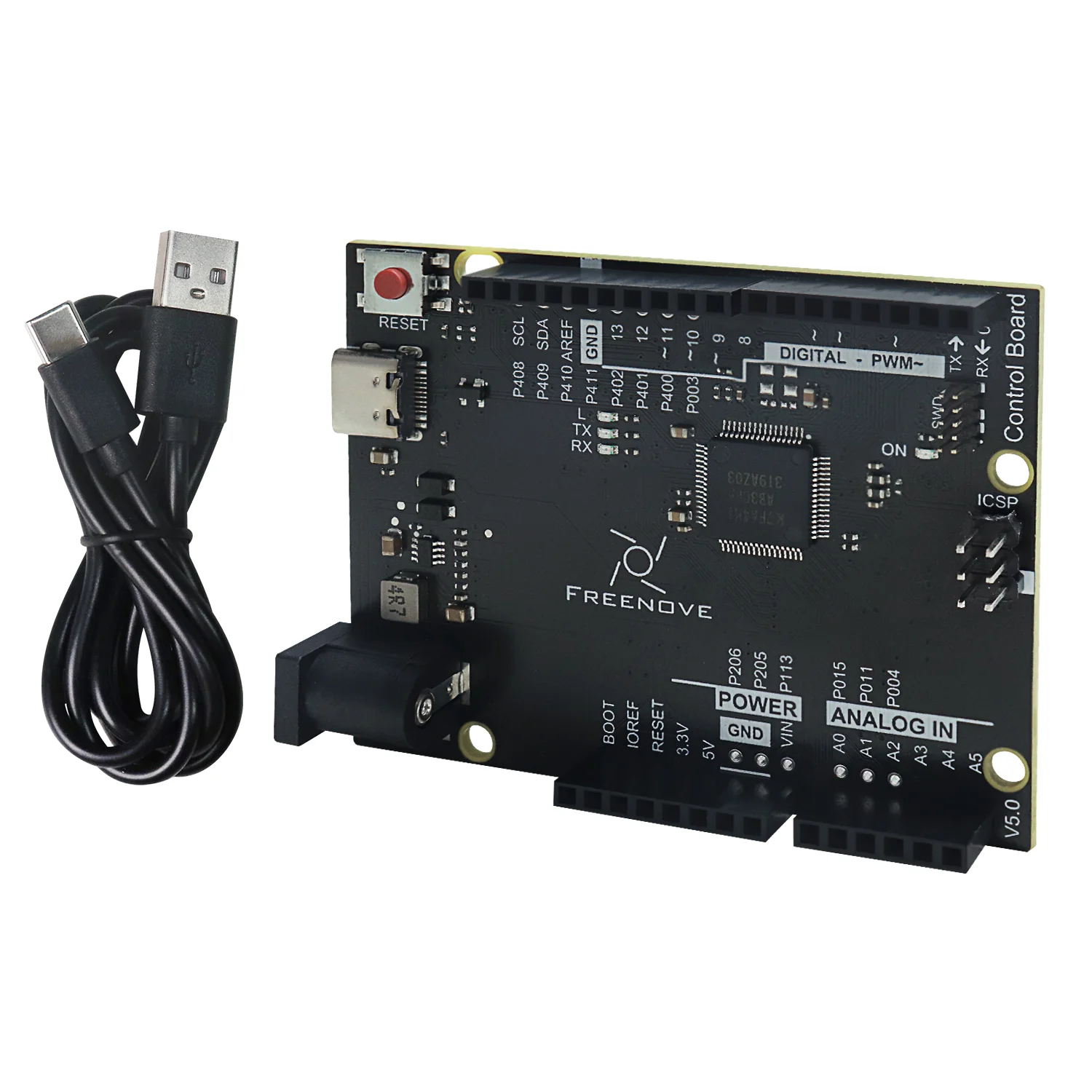 Freenove Control Board V5 (Compatible with Arduino UNO R4 WiFi Mini), Arm Cortex-M4 Microcontroller, Onboard ESP32-S3, LED matrix, USB-C Connector, Example Projects and Code Tutorial - Image 7