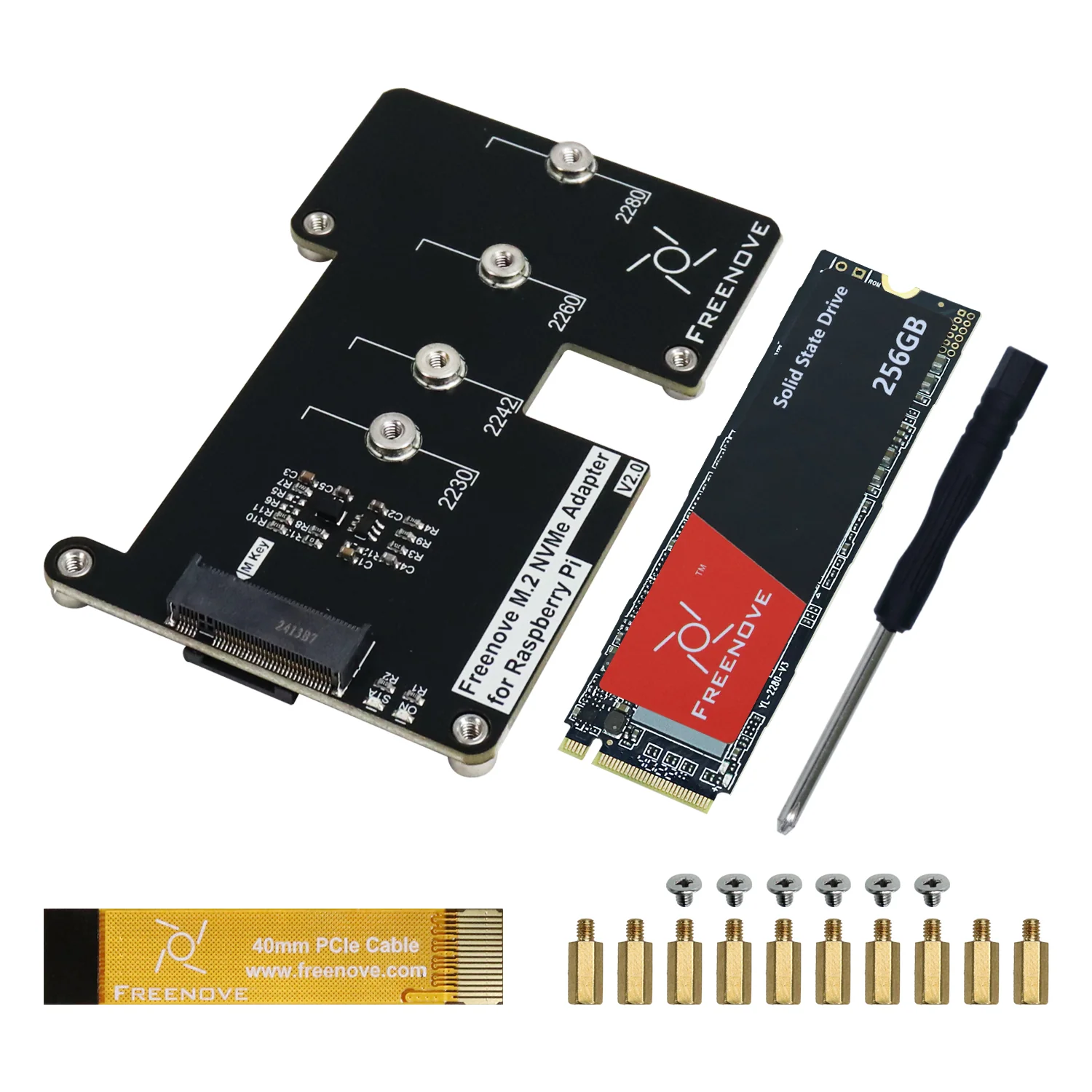 Freenove M.2 NVMe Adapter V2 for Raspberry Pi 5 with 128GB 256GB 512GB SSD, M.2 HAT Add-on Board, Solid State Drive, PCIe 2.0 / 3.0 Tested Speed 800 MB/s - Image 9