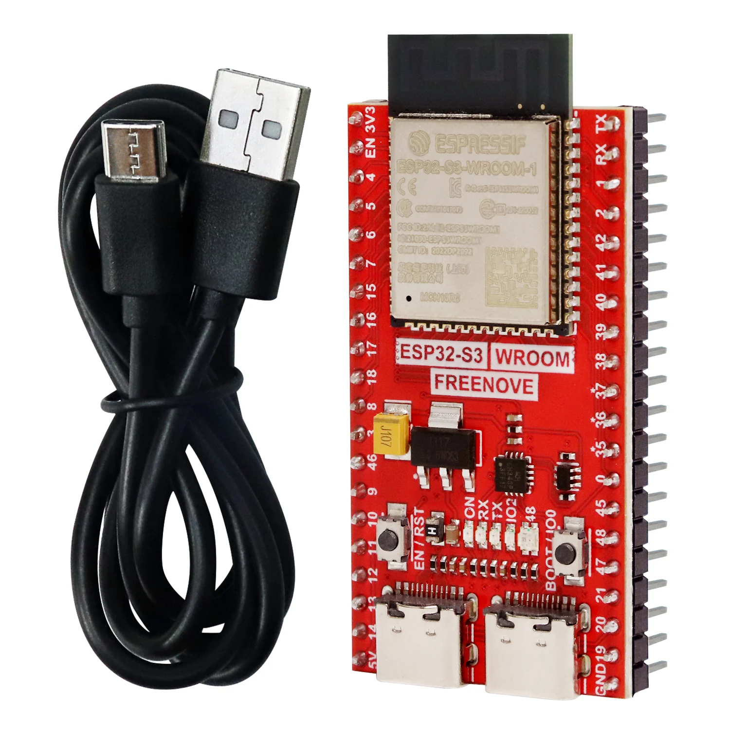 Freenove ESP32-S3 ESP32 S3 Wi-Fi Bluetooth Board Lite, Dual-core 32-bit 240 MHz Microcontroller, Python C Code, Example Projects Tutorial - Image 8