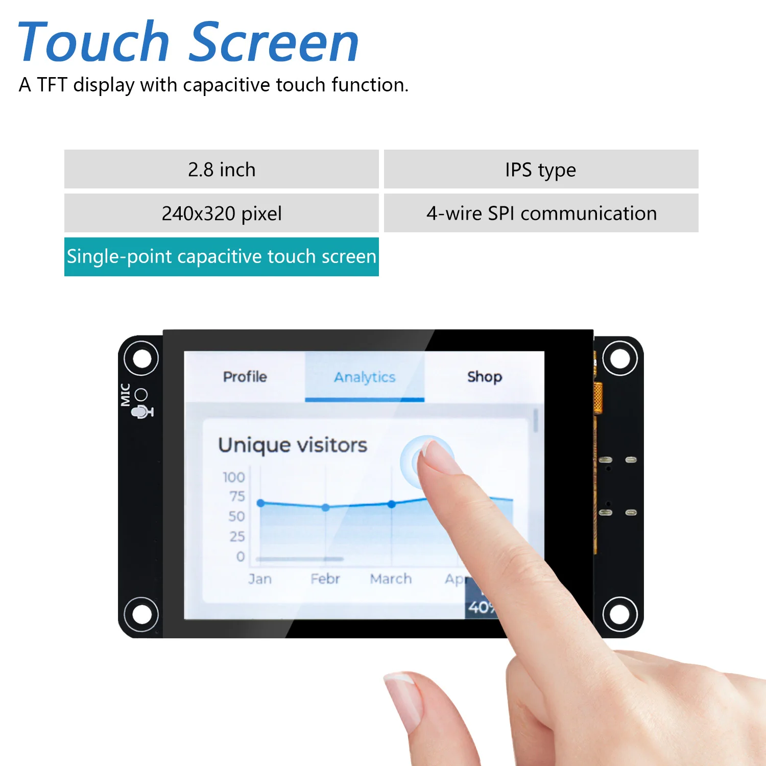 Freenove ESP32 S3 Touch Display CYD WiFi BT, 2.8 3.5 4.0 Inch IPS Capacitive Touchscreen, Dual-core 32-bit 240 MHz, AI LVGL Tutorial - Image 8