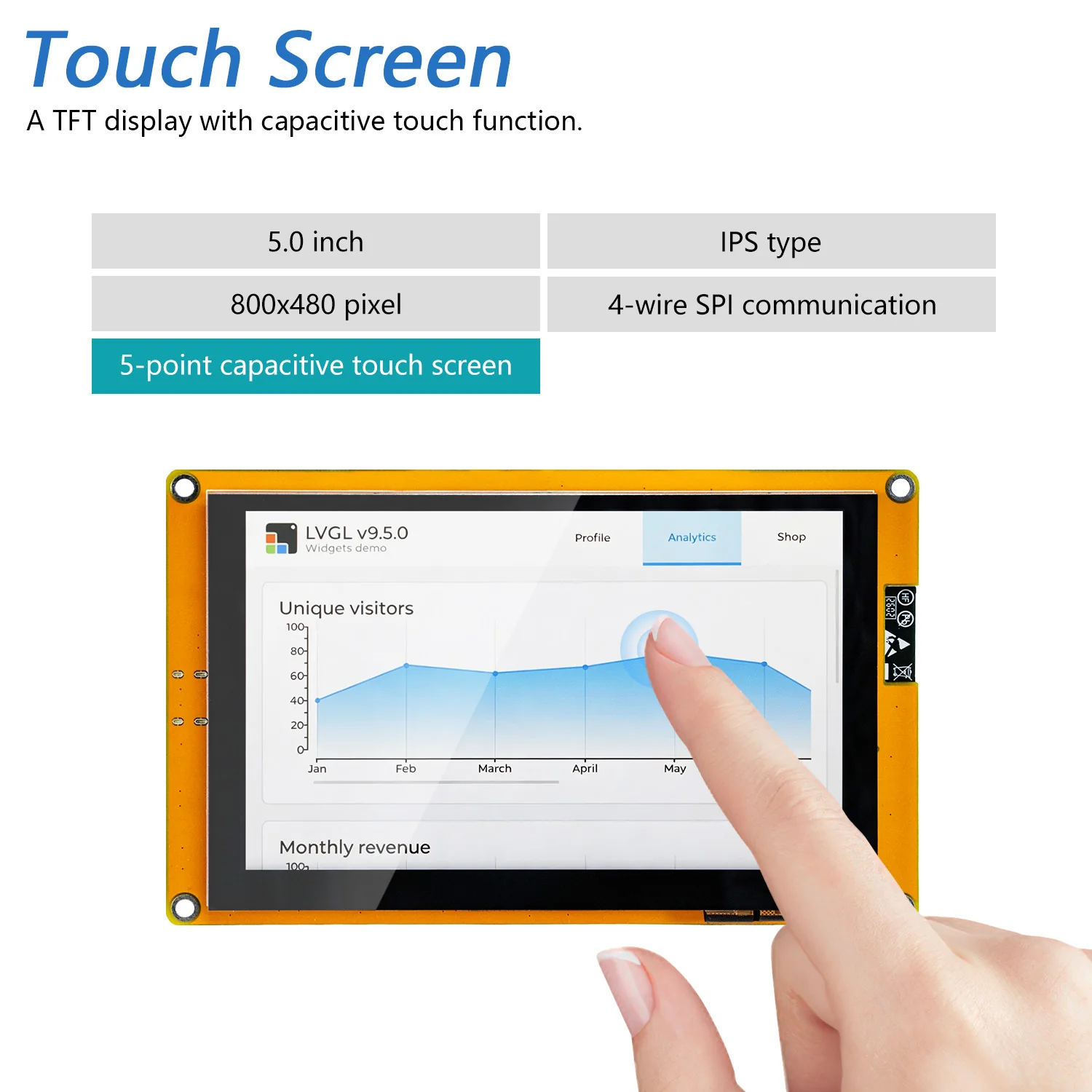 Freenove ESP32 S3 Touch Display CYD WiFi BT, 4.3 5.0 Inch Touchscreen, Dual-core 32-bit 240 MHz, Code Example Projects Tutorial - Image 8